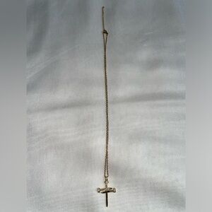 Gold-Plated Nailed Cross Necklace